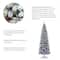 9ft. Pre-Lit Flocked Pine Pencil Artificial Christmas Tree, Multicolor LED Lights